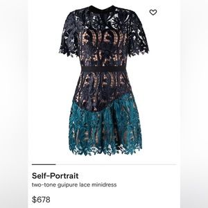 (NEW) Self-Portrait Prairie Guipure Mini Dress A-Line Dress